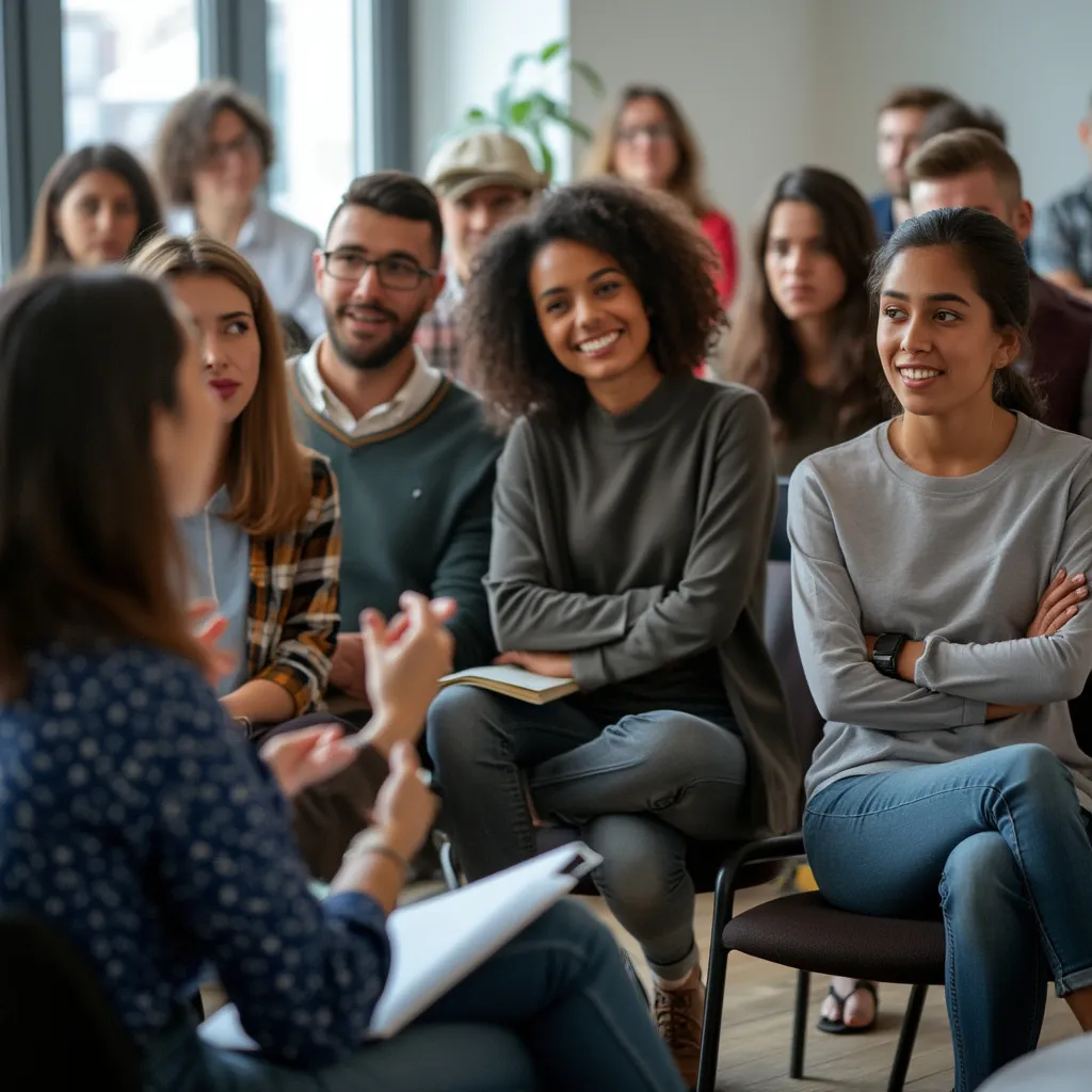 Sesión de mentoría con jóvenes emprendedores